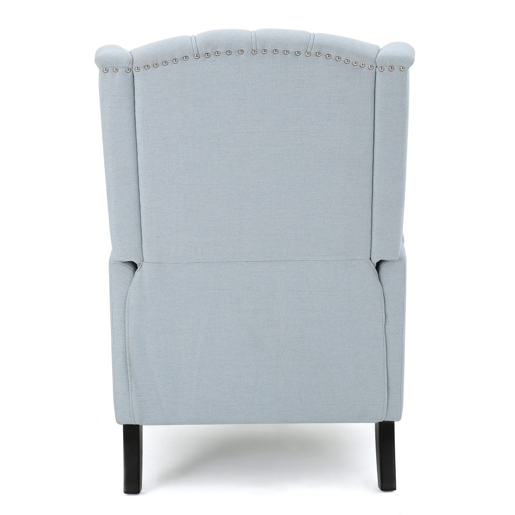 Armchair Recliner With Pushback Mechanism And Wingback Design