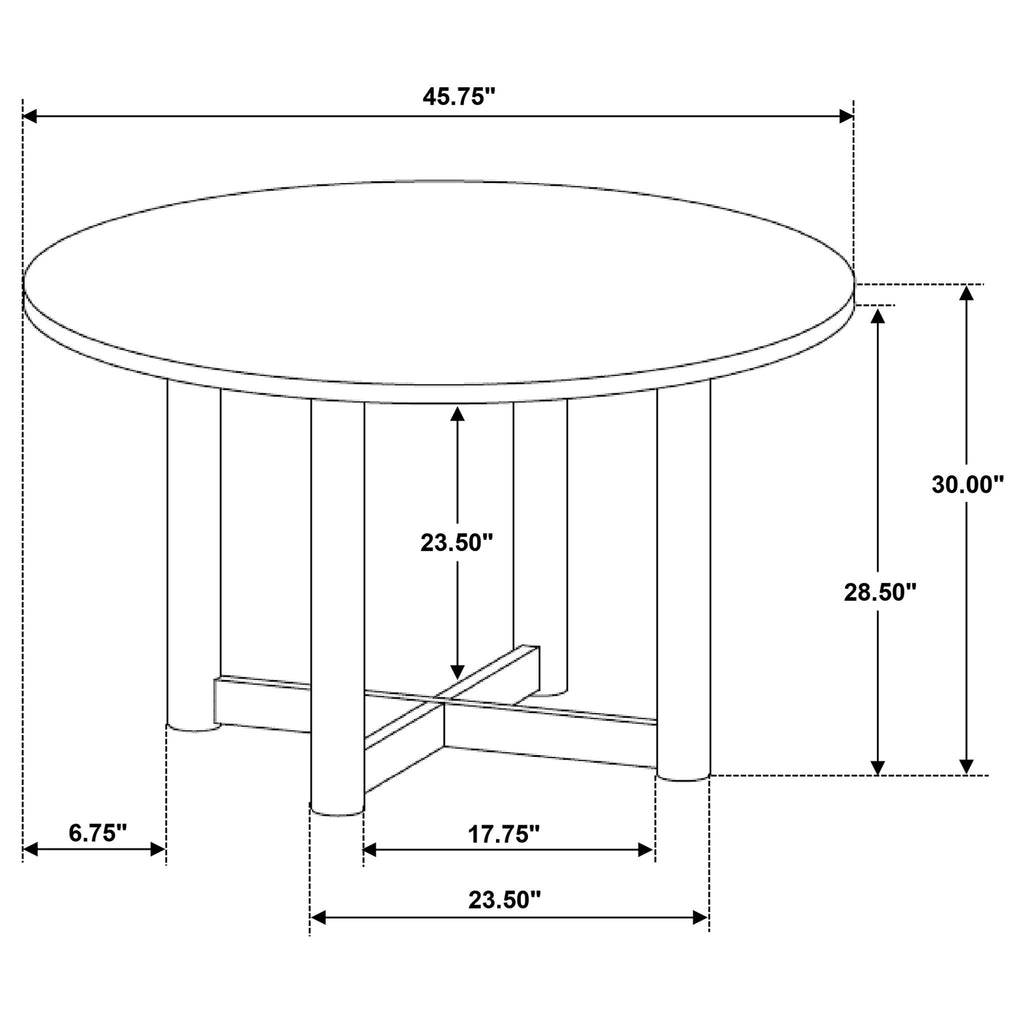 Graham - 5 Piece Round Dining Table Set - Walnut