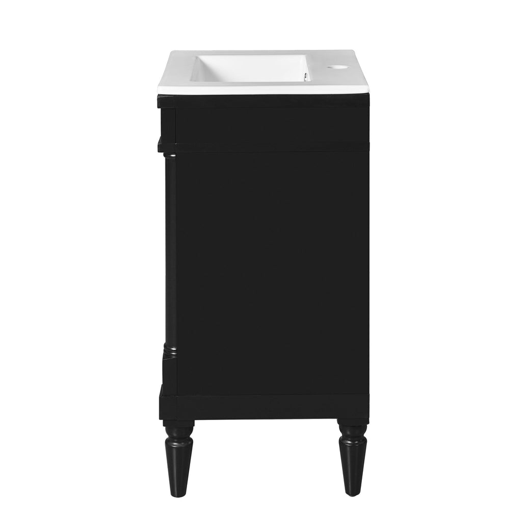Bathroom Vanity With Sink, Storage Cabinet With Door, Drop In Sink, Compact Freestanding Design