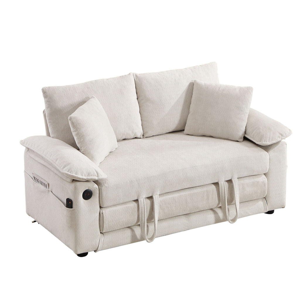 Upholstered Futon Convertible Floor Sofa Bed