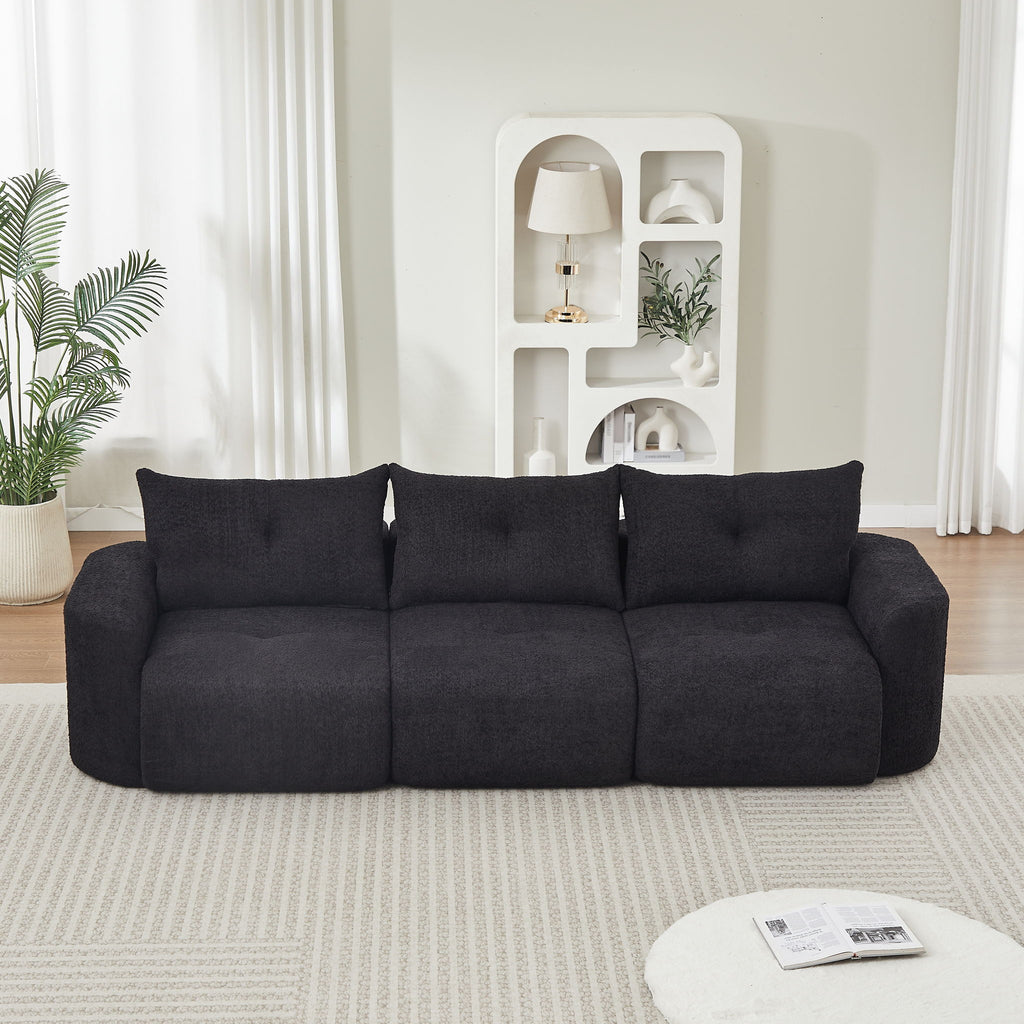 3 Seater With Thickened Armrests Sofa For Living Room