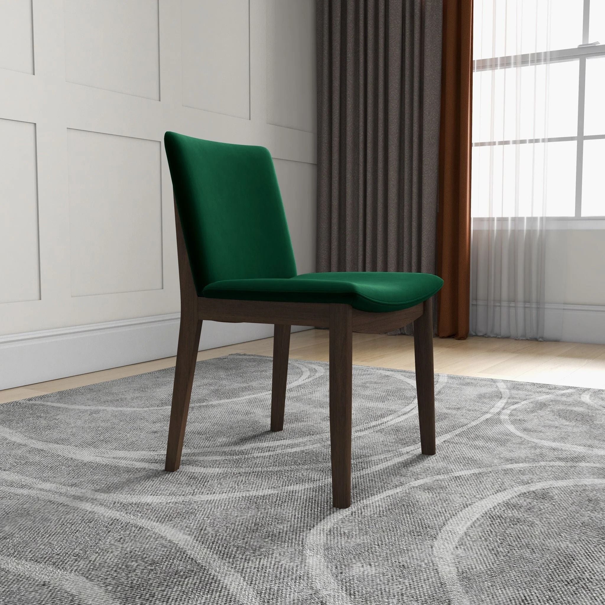 Laura - Mid-Century Modern Solid Wood Dining Chair (Set of 2)