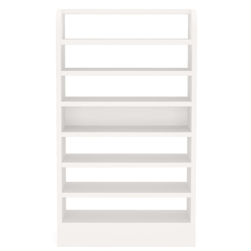 8 Tier Tall Shoe Rack, Wooden Shoe Storage Cabinet, Entryway Organizer - White