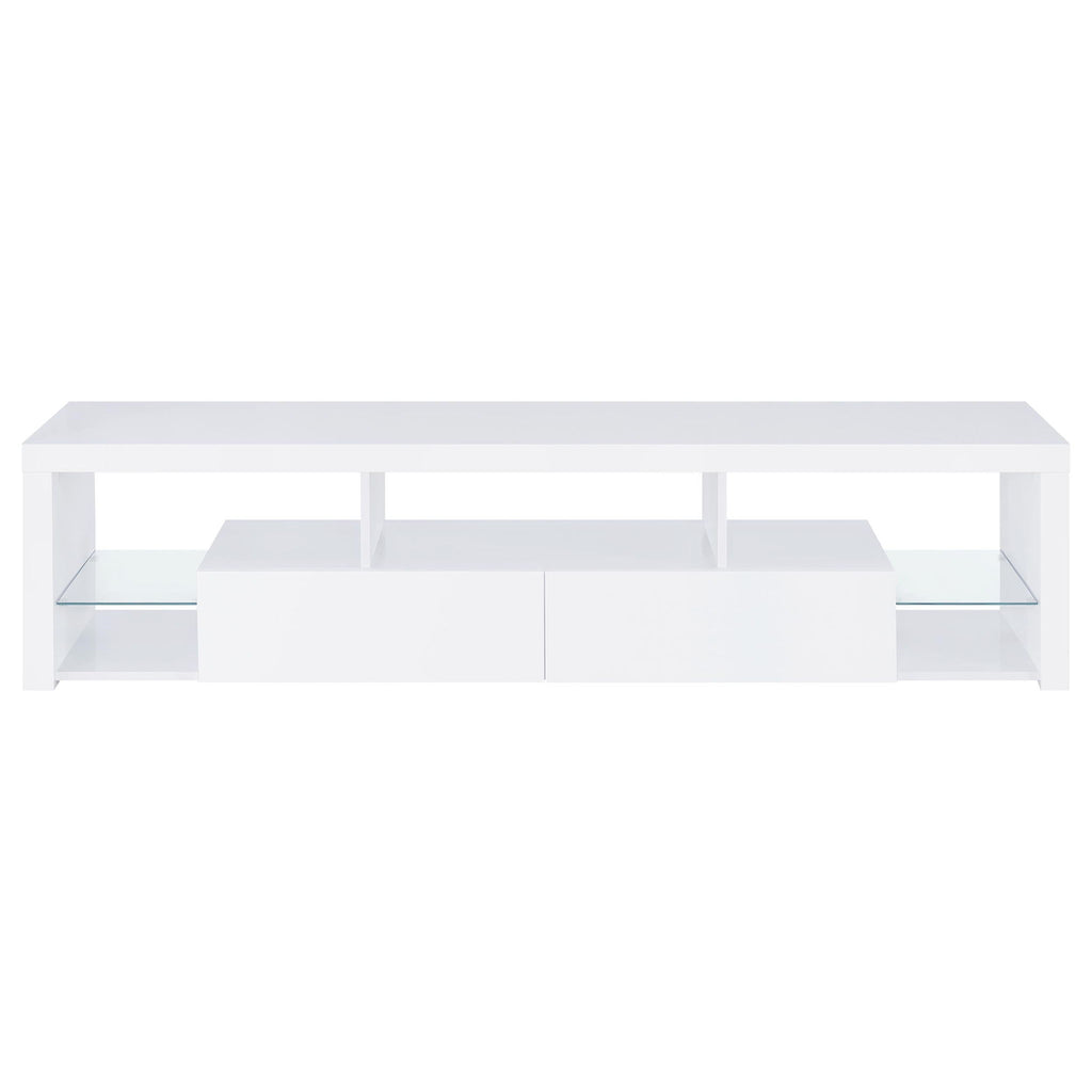 Lance - 3 Piece TV Entertainment Center With Shelves - Gloss White