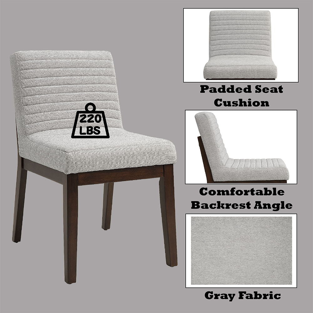 Edwyn - Side Chair (Set of 2) - Gray Fabric & Brown