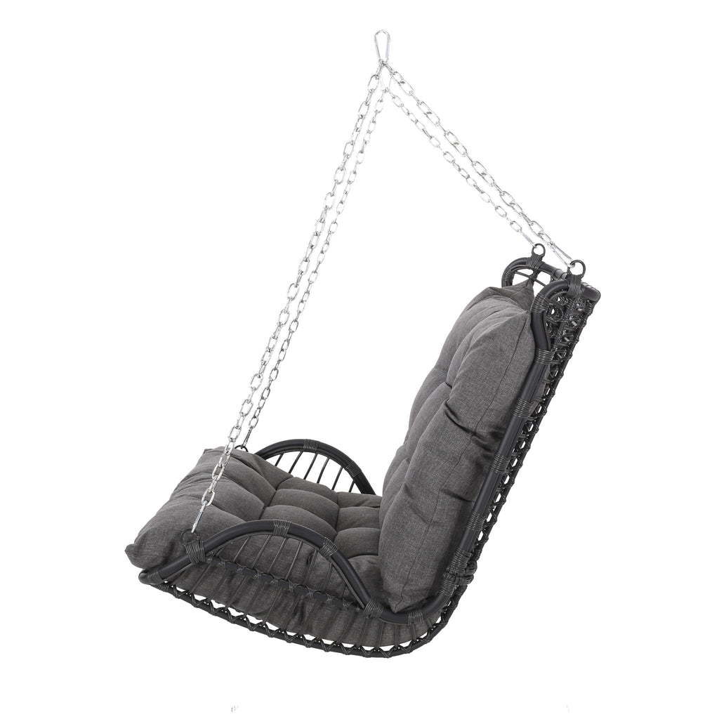 Arruda - Outdoor Wicker Porch Swing With Cushions