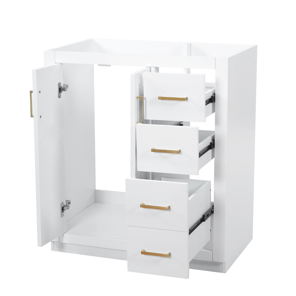 Retro Style Bathroom Vanity With 3 Drawers & Soft-Closing Doors