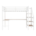 Loft Bed With L-Shaped Desk, Large Storage Space