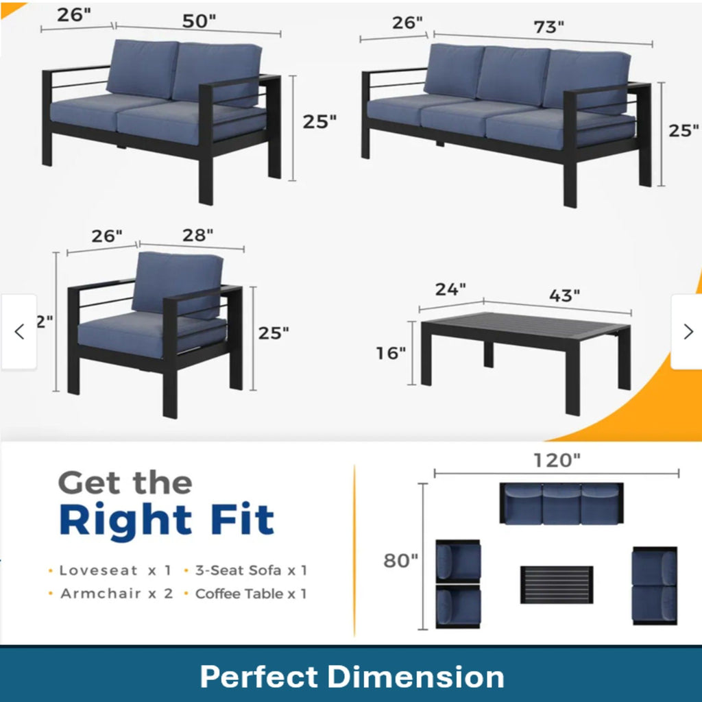Outdoor Patio Set, All-Weather, Thick Cushions