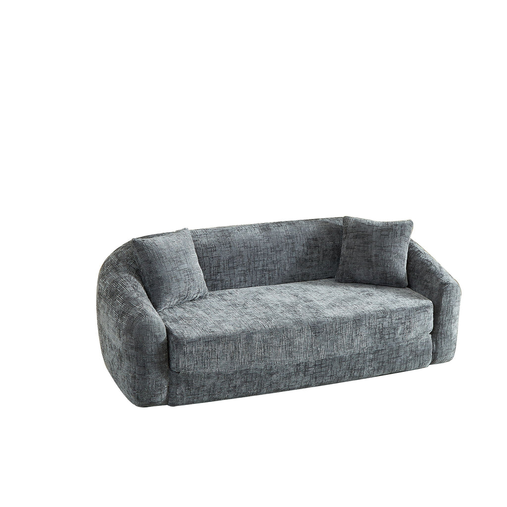 Curved Convertible Sofa, 2 In 1 Fold Out Bed With Pull Out Base And Deep Seat