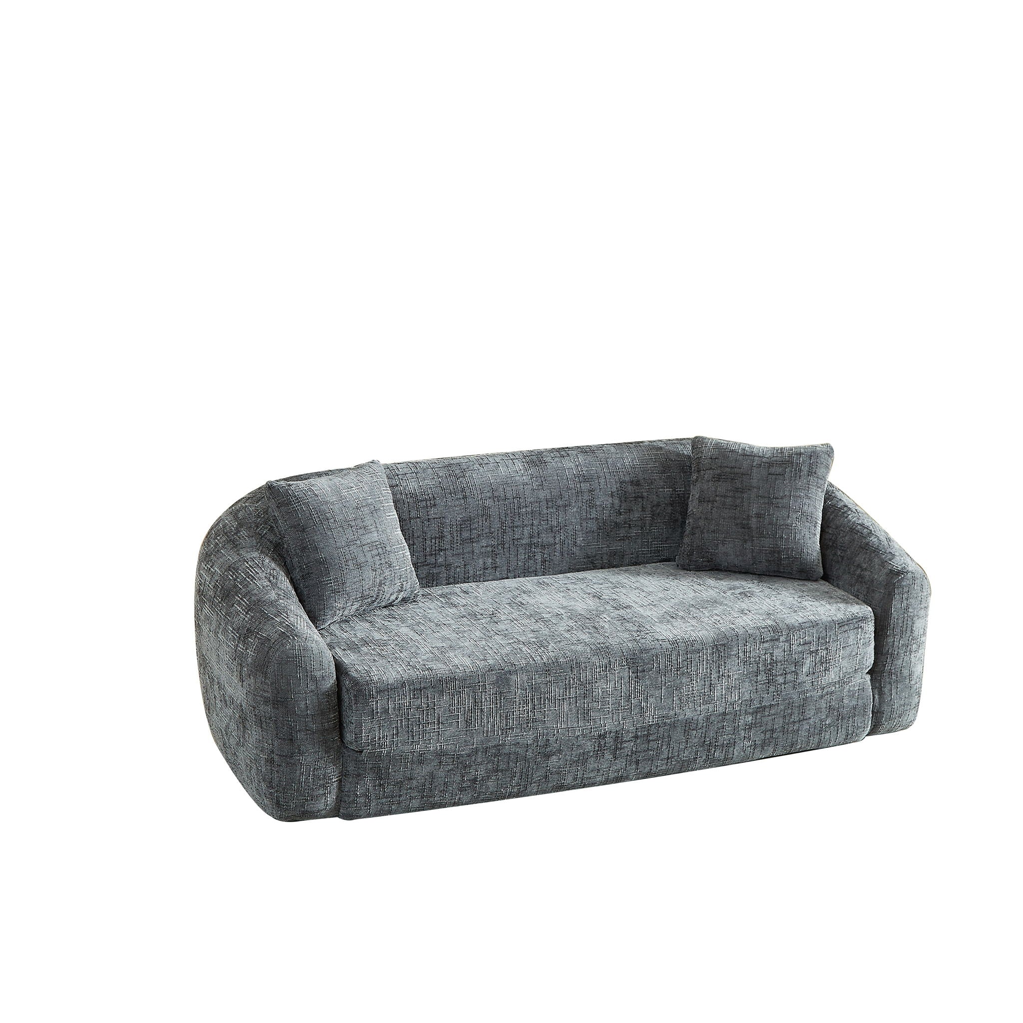 Curved Convertible Sofa, 2 In 1 Fold Out Bed With Pull Out Base And Deep Seat