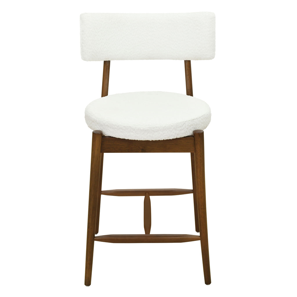 Mid Century Modern Counter Stools, Fabric Upholstered Chairs