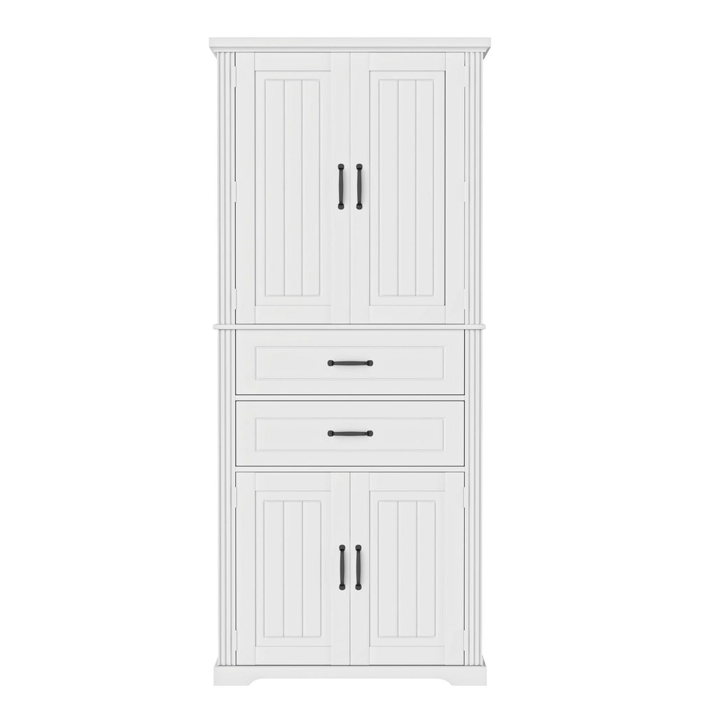 Multi Functional Storage Cabinet With Adjustable Shelves, 2 Drawers, Door Shelves
