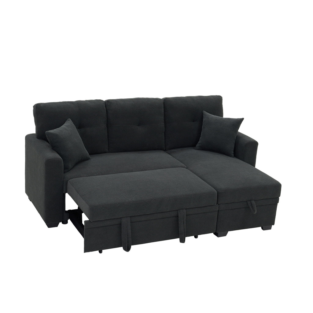 Sleeper Sectional With Pull Out Bed, Reversible Chaise