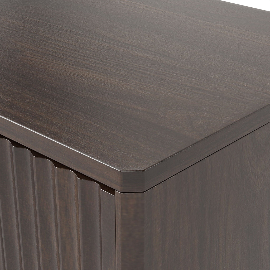 Tilt Out Trash Can Cabinet With Wave Textured Drawer & Pull Out Bin