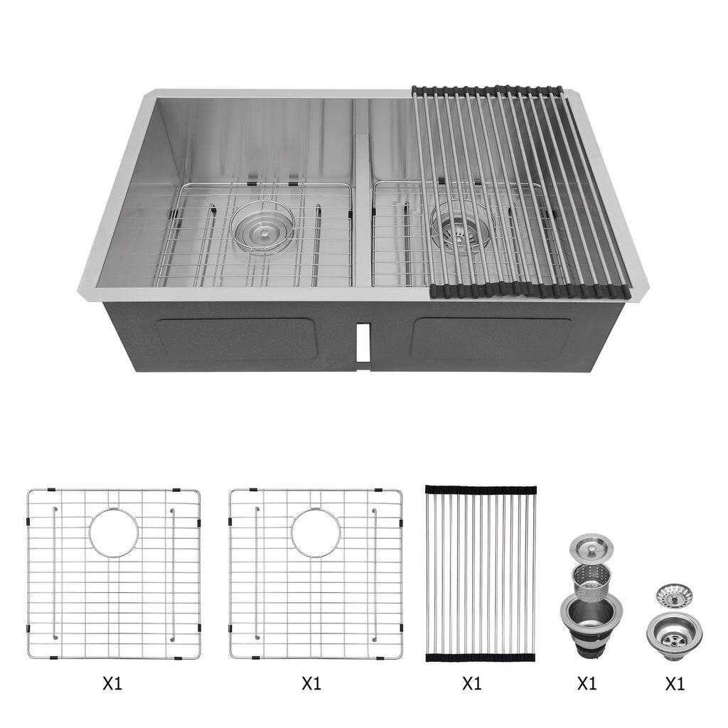 Modern Double Bowl Undermount Sink Design With 10" Deep Basins