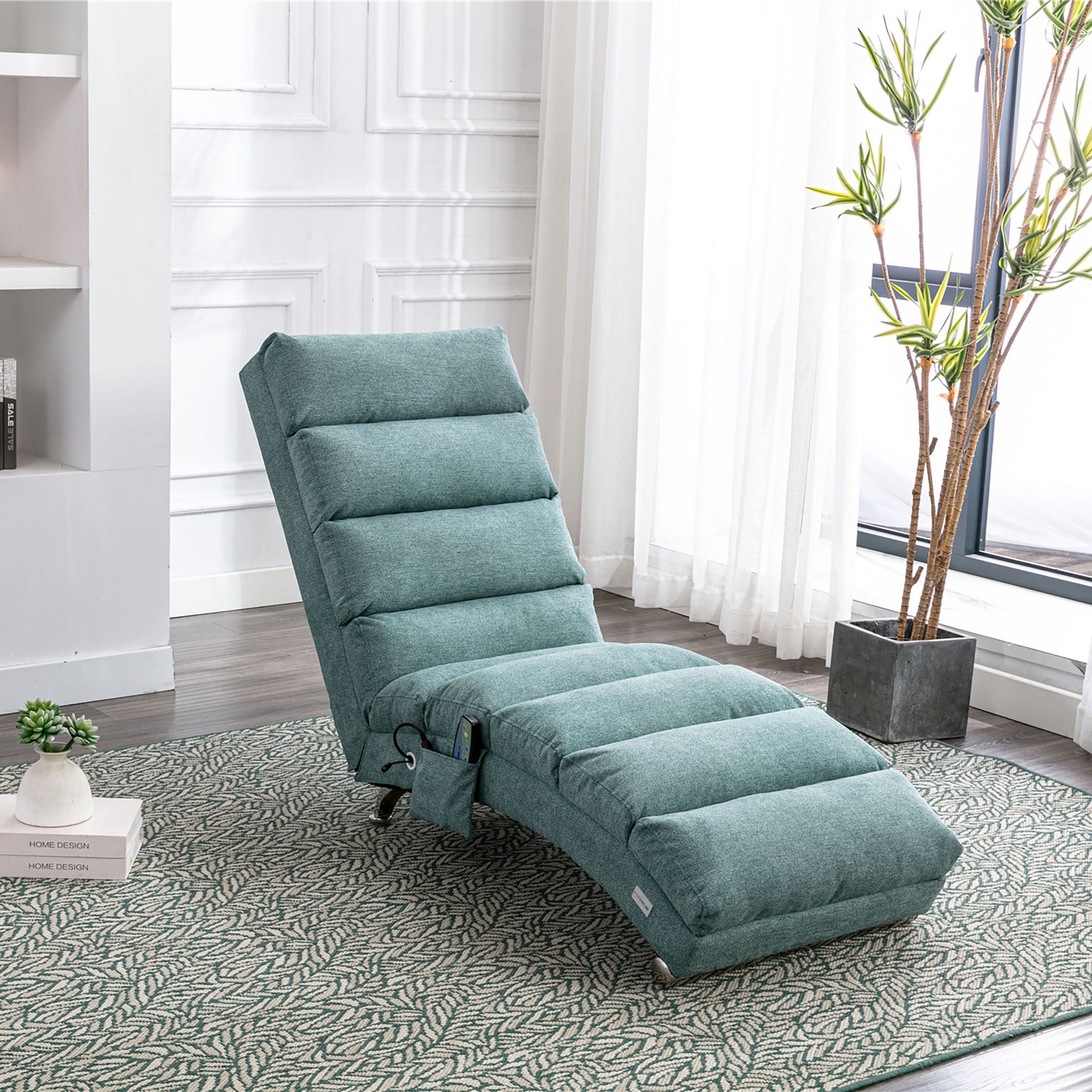Massage Chaise Lounge Indoor With Remote Control, Ergonomic Electric Massage Lounger