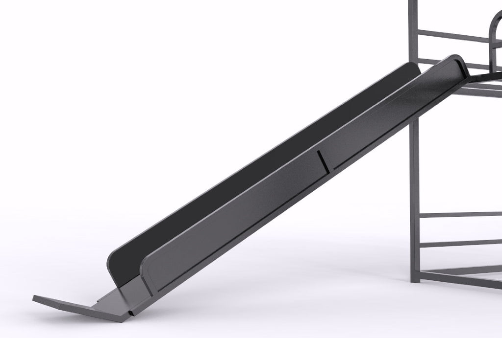 Twin Size House Loft Bed With Slide And Ladder - Black