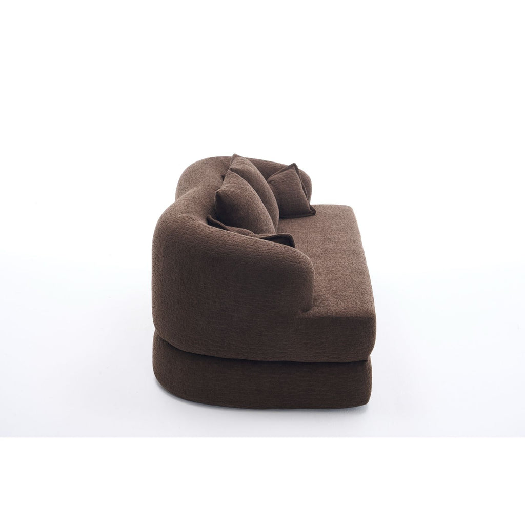 Foldable Sofa Bed, Boneless Couch Convertible Sleeper With 4 Pillows
