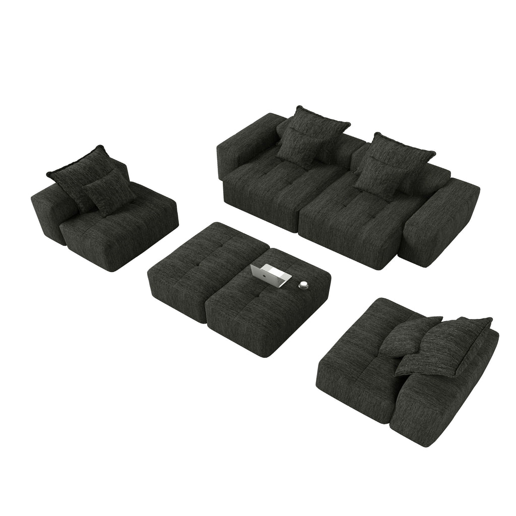 Modern Oversized Diy Combination, Modular Sectional Sofa With Pillows