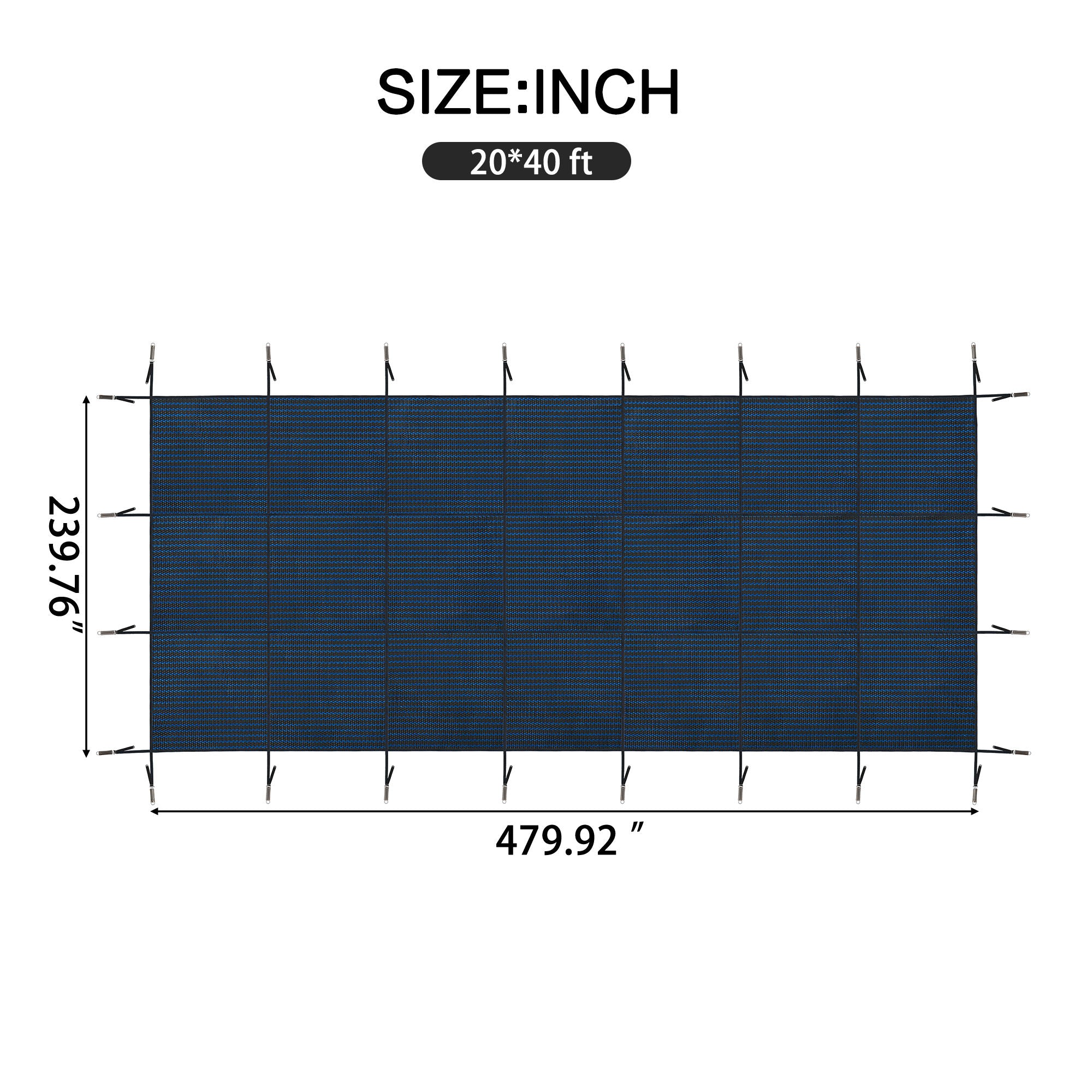 Swimming Pool Safety Cover For Underground Pools - Blue