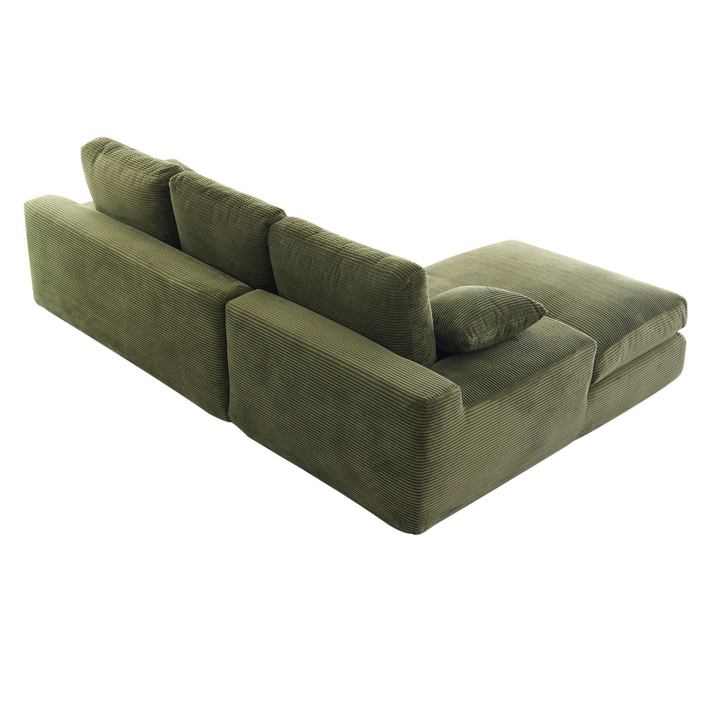 Compressed Sofa With 3 Back Cushions, 2 Throw Pillows