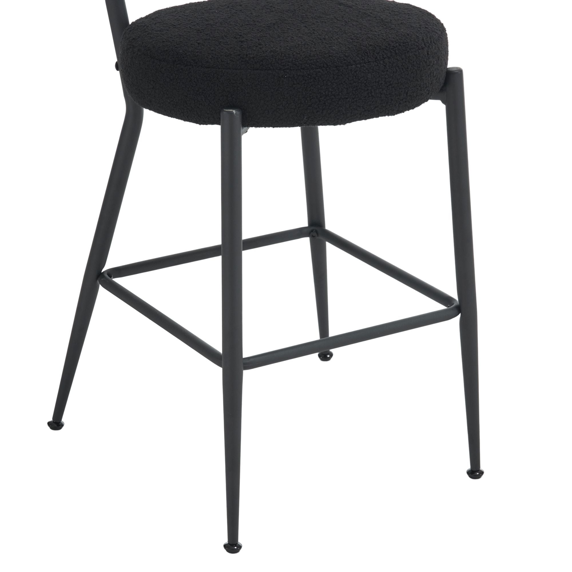 Modern Teddy Fabric Upholstered Bar Stools - Legs