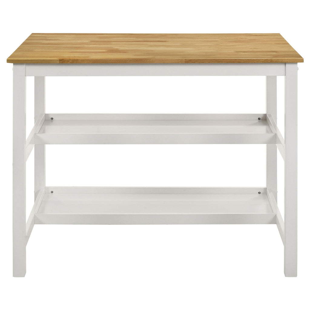 Cowichan - Kitchen Island Counter Table With Pot Rack - White