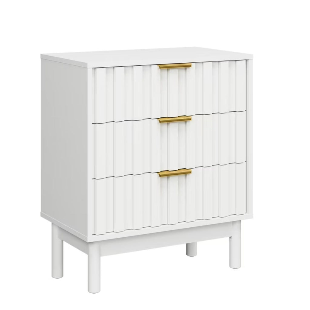 Fluted 3 Drawer Dresser