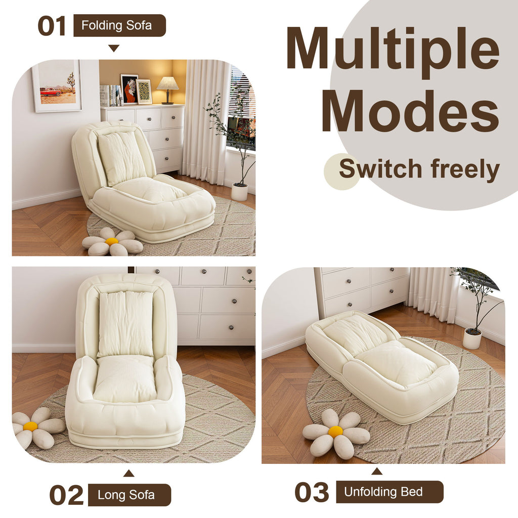 Upholstered Foldable Lazy Sofa Bed For Adults And Pets