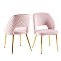Dining Chairs With Metal Legs And Hollow Back Upholstered Dining Chairs