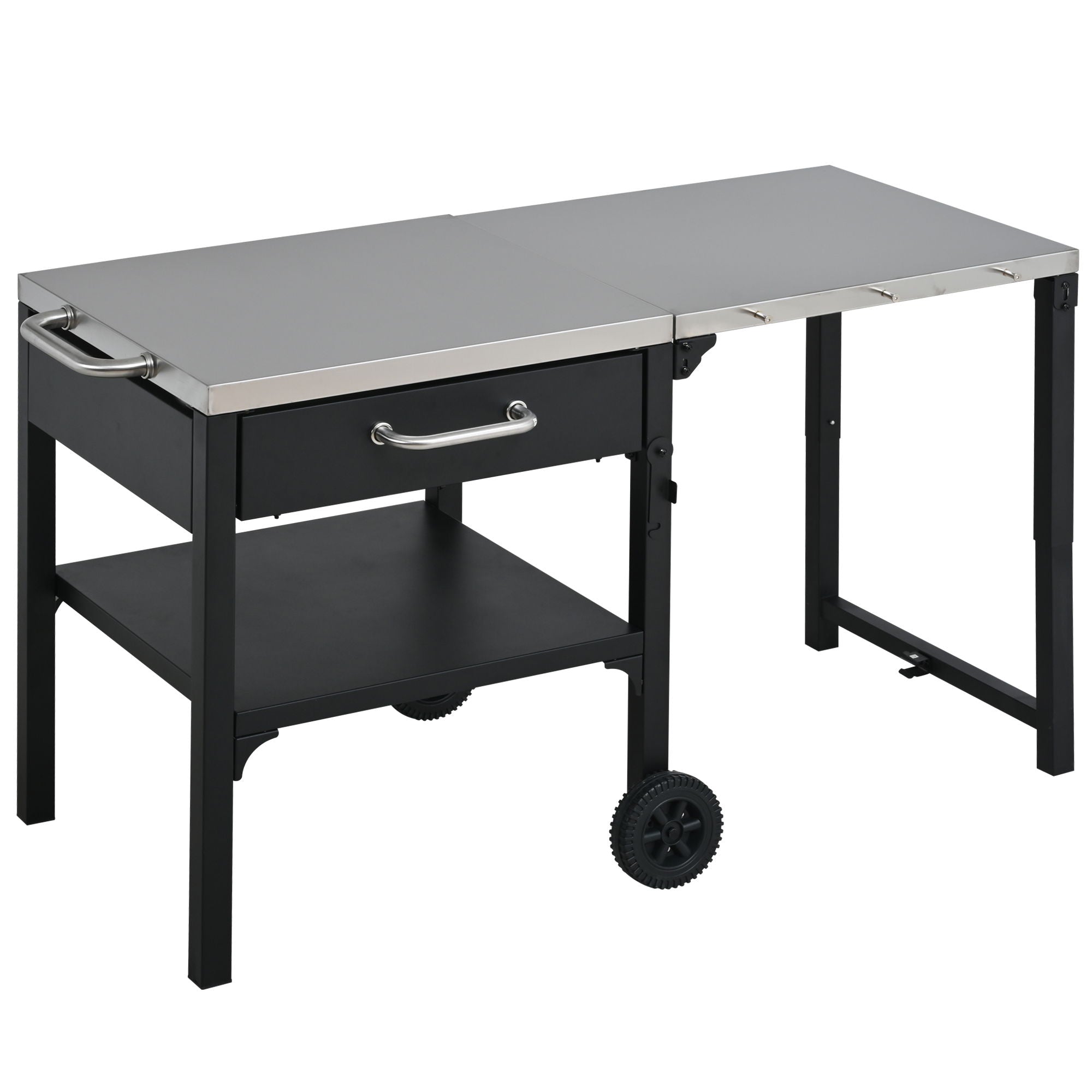 Foldable Outdoor Kitchen Cart With Storage For Patio
