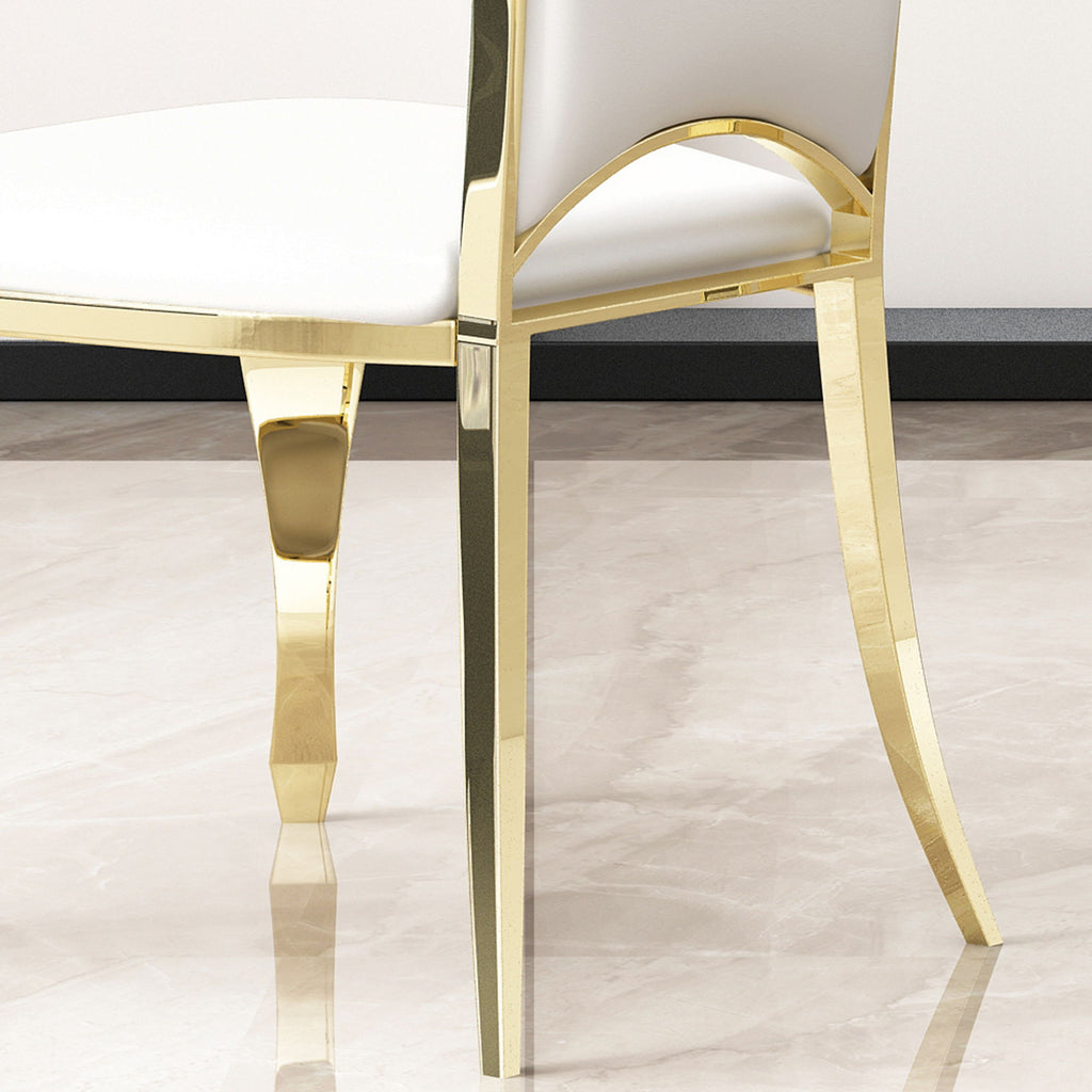 Modern ette Dining Chairs, Unique Backrest Design With Stripe Armless (Set of 2)