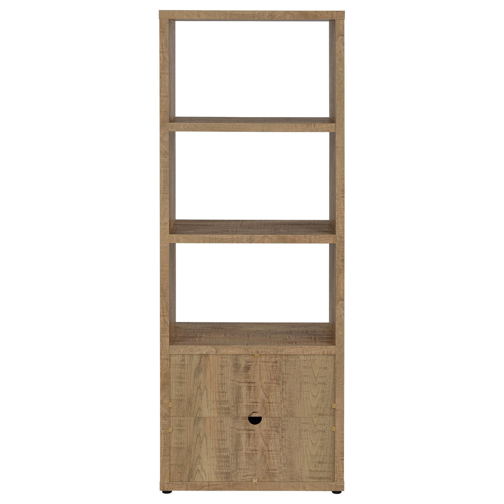 Noriega - 3 Shelf Media Tower With Open Shelves And Hidden Cabinet Storage - Mango Color