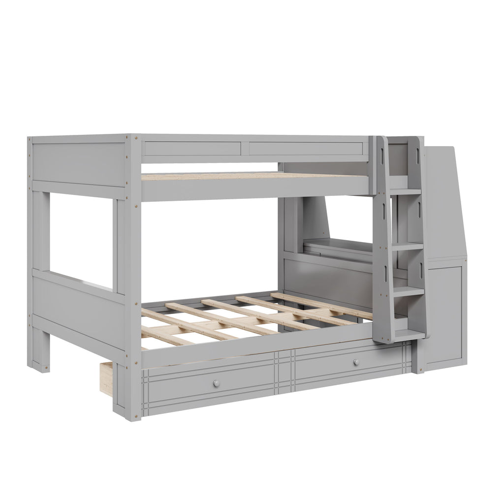 Multifunctional Bunk Bed With Desk, Bookshelves