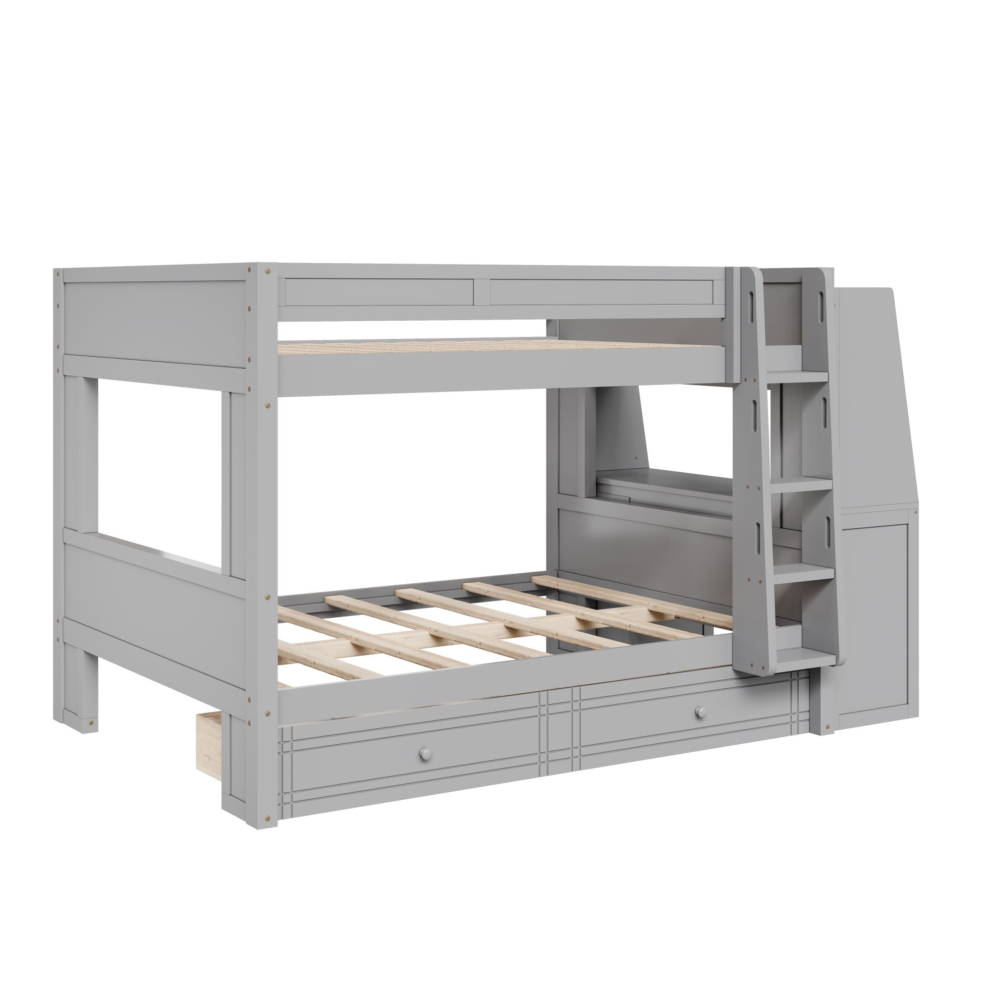 Multifunctional Bunk Bed With Desk, Bookshelves