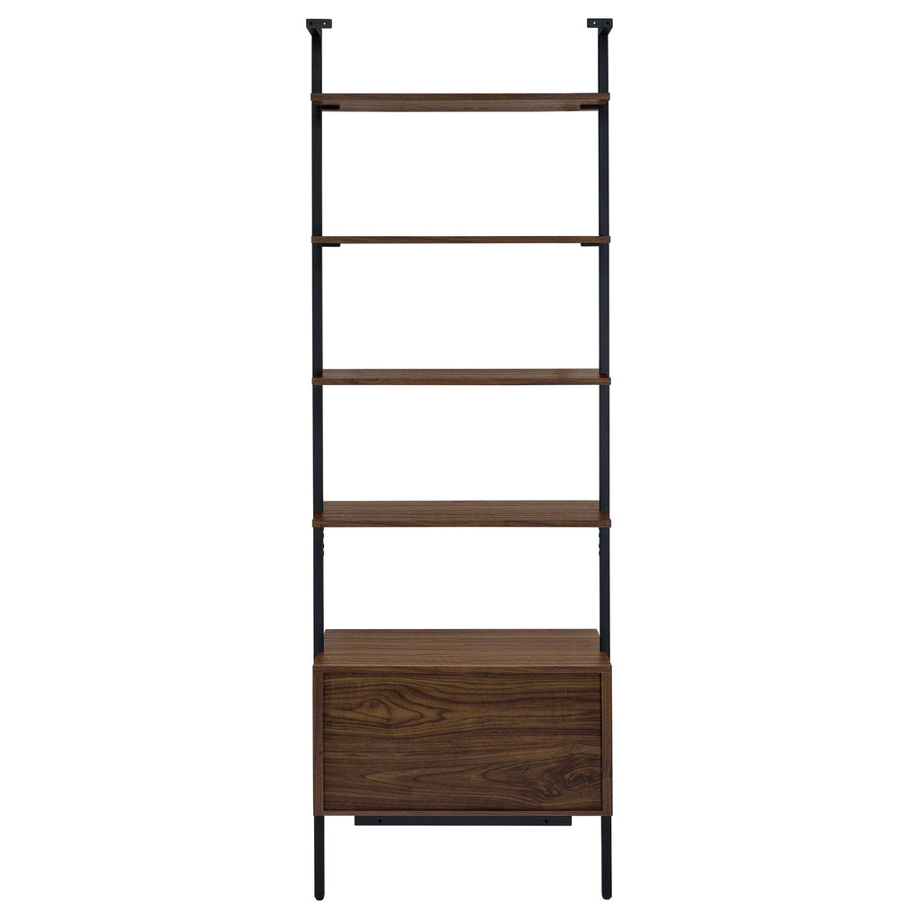 Wendell - 4 Shelf Storage Wall Bookshelf - Walnut