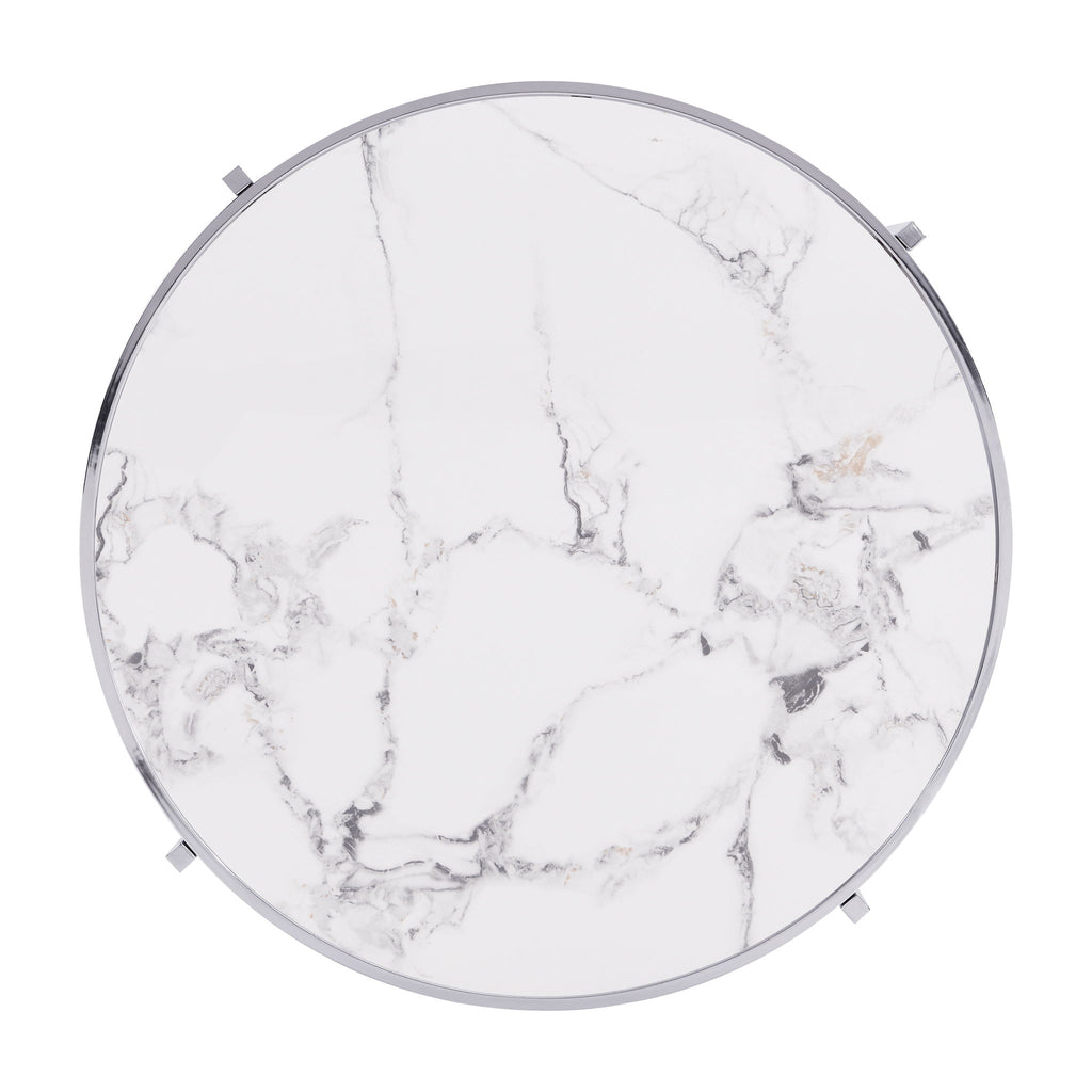 Elegant Round Table With Sintered Stone Top & Sturdy Metal Frame