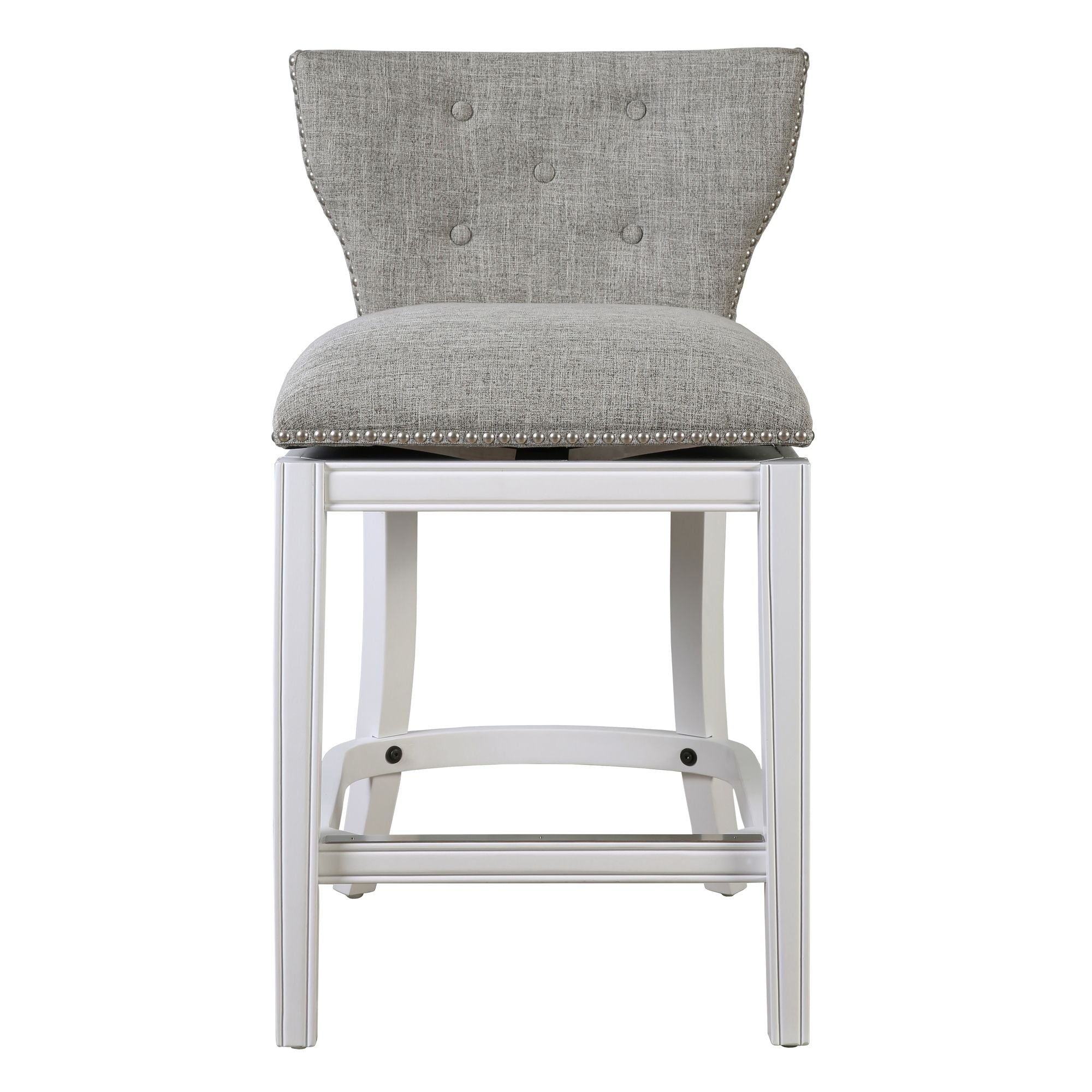 Upholstered Swivel Stool With Back