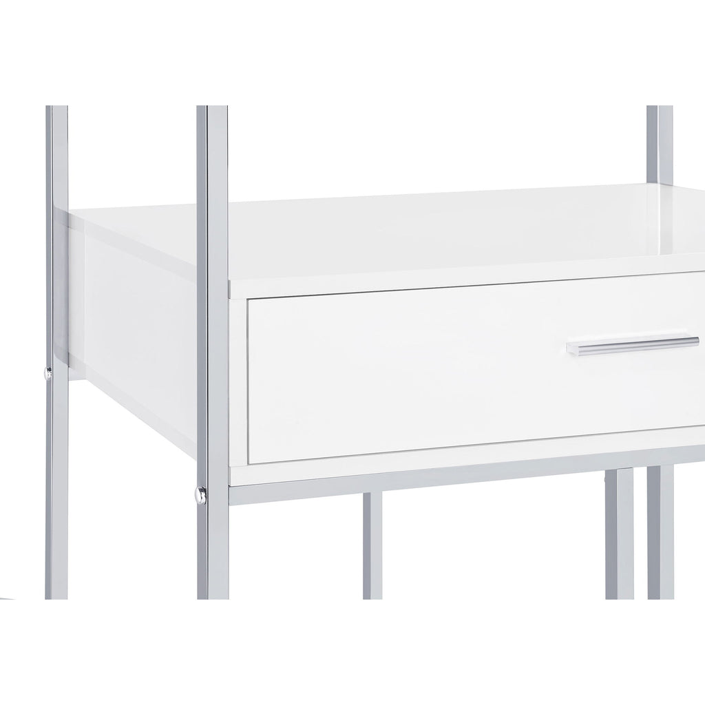 Draper - 5 Shelf LED Wine Cabinet With Pull Out Drawer - Gloss White