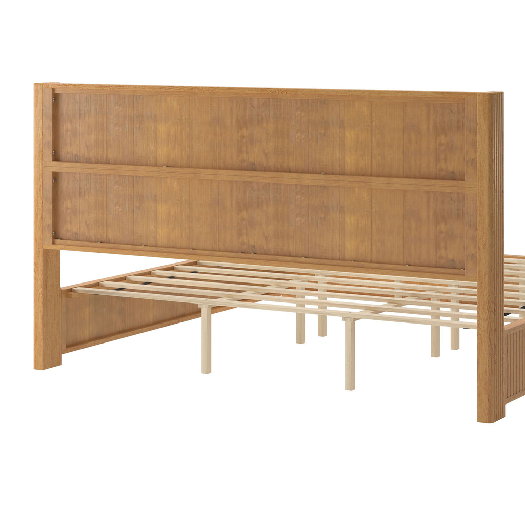 Platform Bed Frame With Headboard, Floor Standing Design
