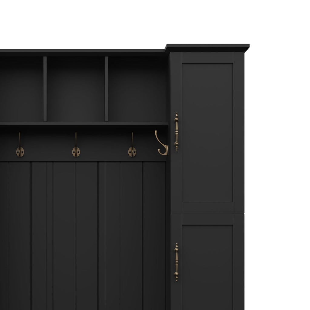 Hall Tree With 4 Side Cabinets