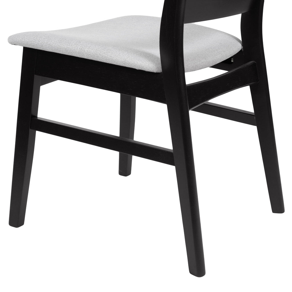 5 Piece Dining Set With 1 Table And 4 Upholstered Chairs - Black / Light Gray