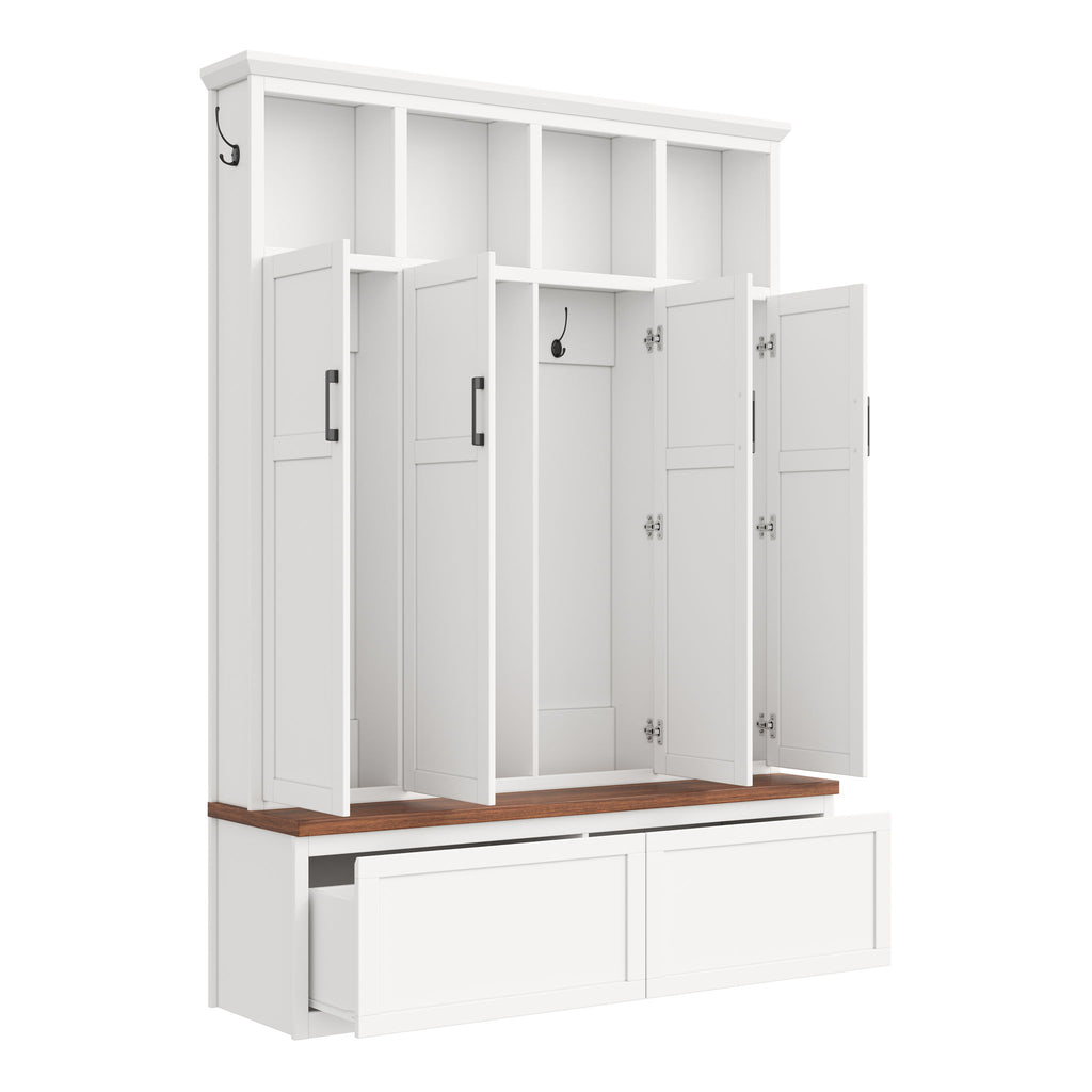 Hall Tree With 4 Hidden Cabinets