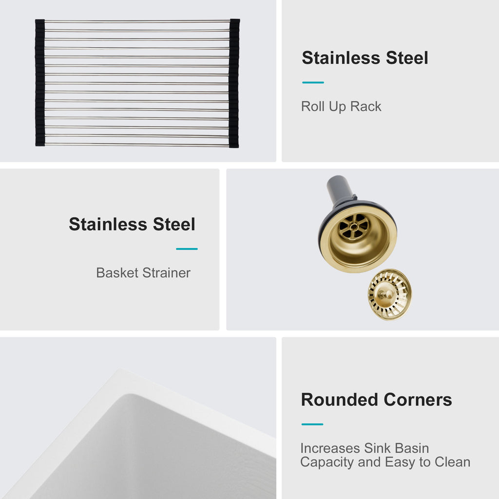 Modern Quartz Kitchen Sink Undermount Granite Composite