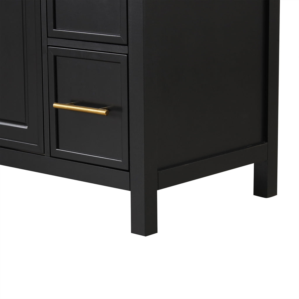 Modern Bathroom Vanity With Sink Top, 2 Doors And 3 Drawers