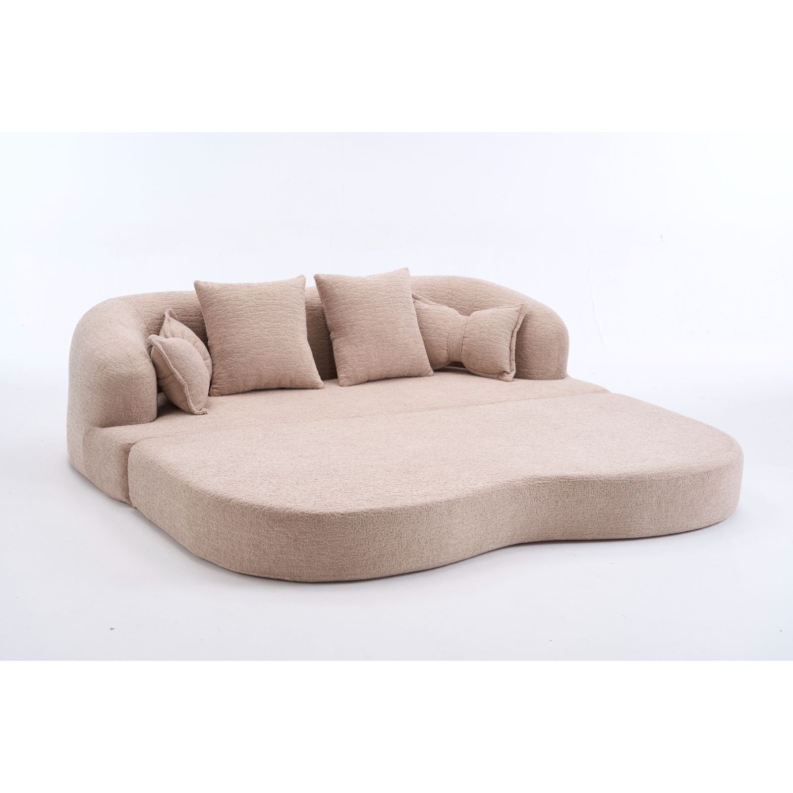 Foldable Sofa Bed, Boneless Couch Convertible Sleeper With 4 Pillows