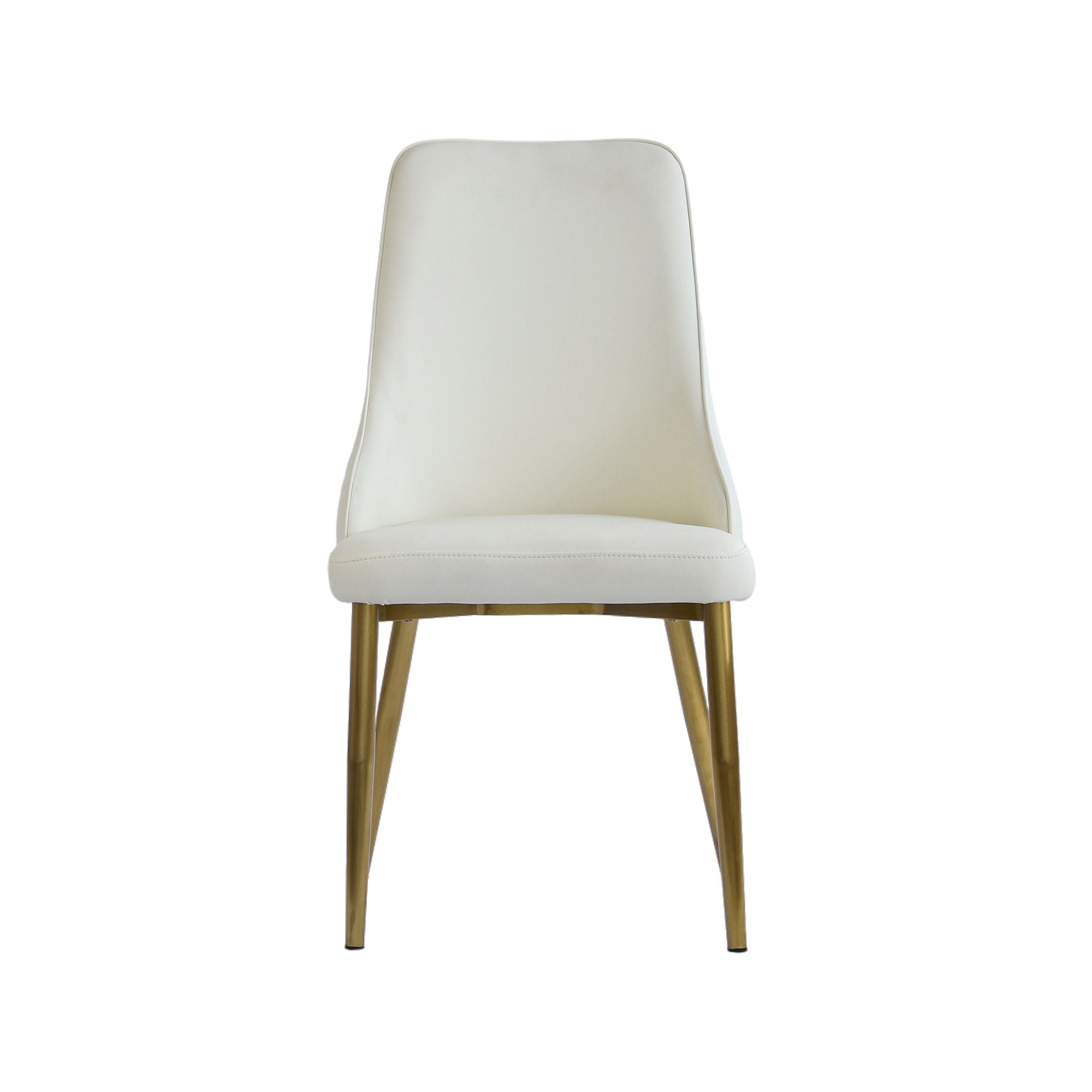 Modern Sponge-Filled Dining Chair, Solid Wood Metal Legs, Suitable For Restaurants, Living Rooms And Rooms (Set of 2) - White