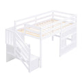 Loft Bed With Storage Staircase, Window & LED Light