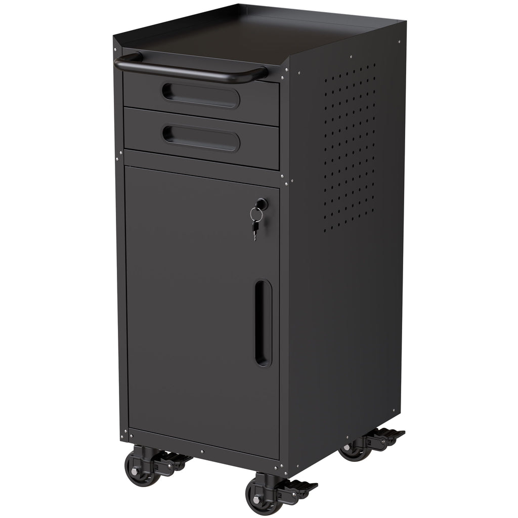 Rolling Tool Cabinet Heavy Duty Garage Storage With Lockable Doors